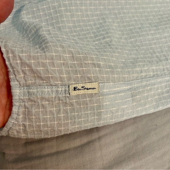 Ben Sherman Men’s Light Blue Cotton Textured Button-Down Short Sleeve Shirt XL - Picture 6 of 10